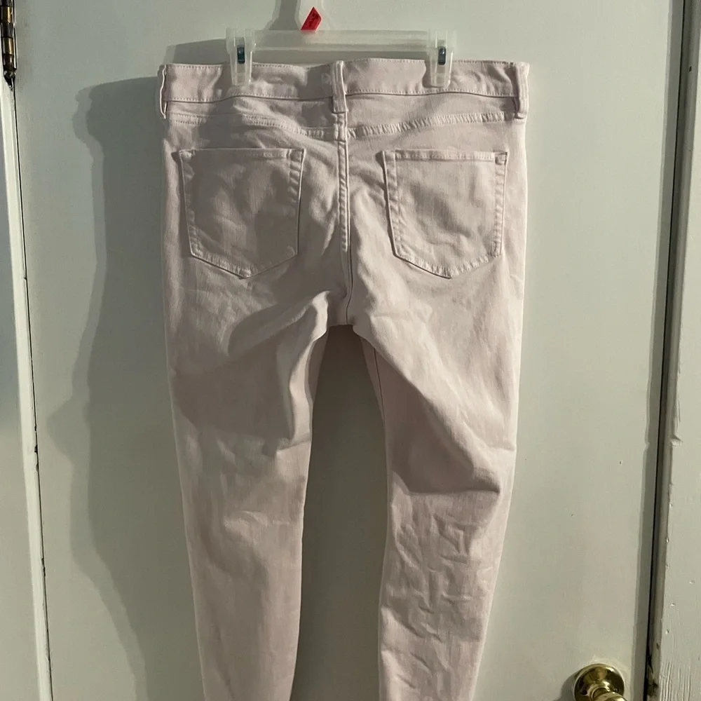 Women's Distressed Pink Jeans - Picture 2 of 9